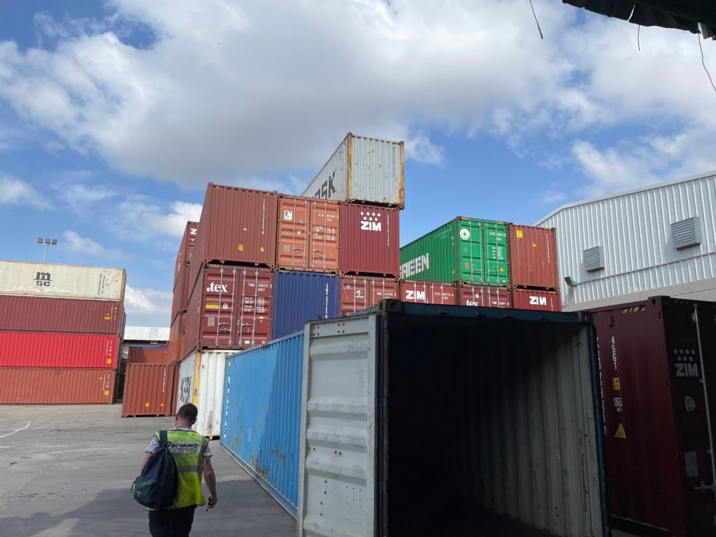Storage of containers in Ashdod
